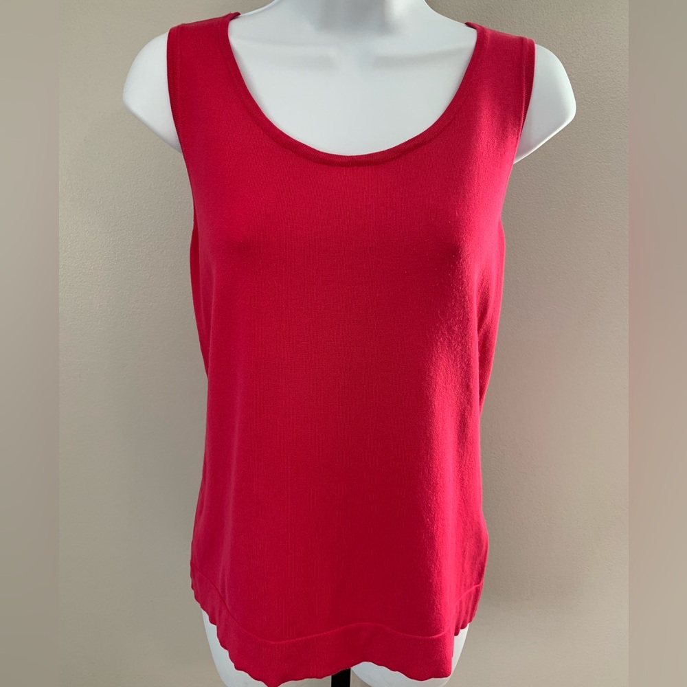 August Silk Vibrant Dark Pink Silk Tank Top